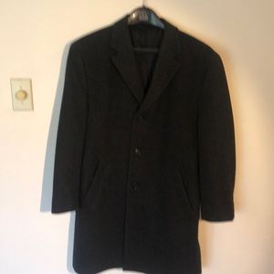 Charcoal herring bone style top coat